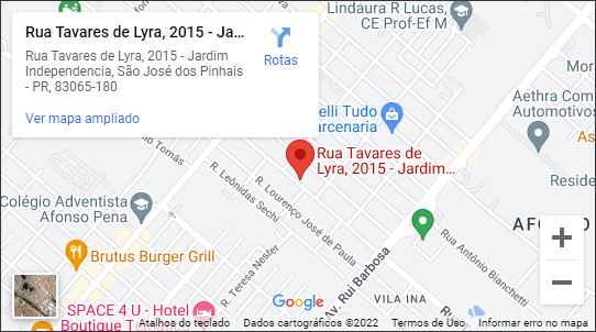 Endereço da empresa no maps - Luto Cruzeiro do Sul